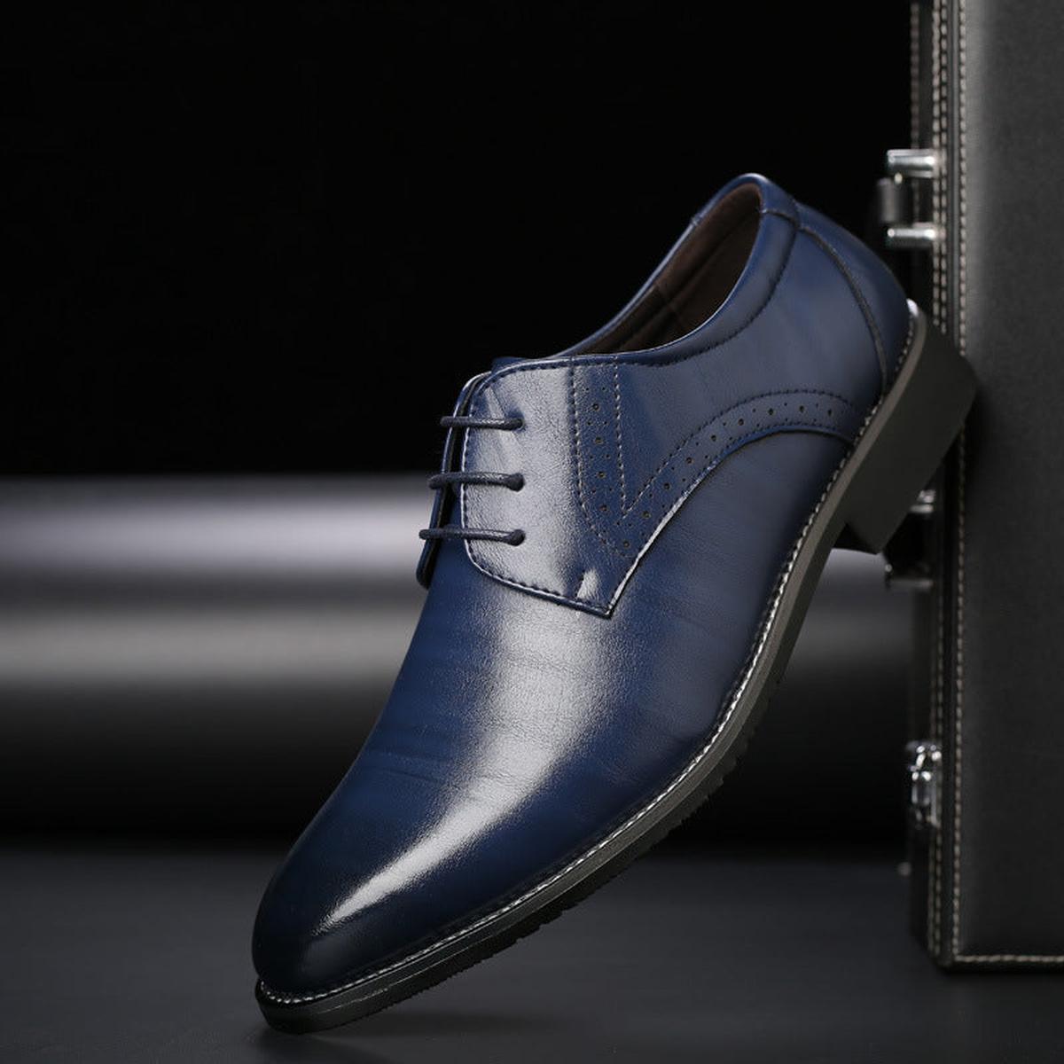 Men's Perforated Leather Derby Shoes