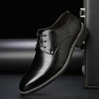 Men's Perforated Leather Derby Shoes