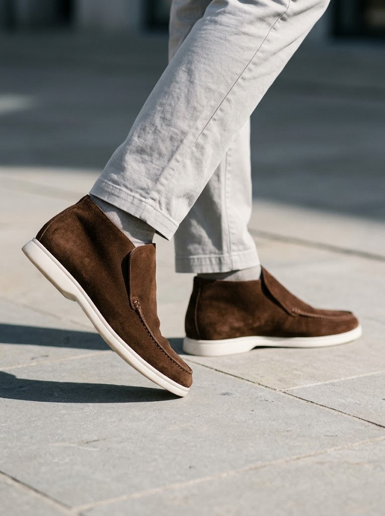 Men's Suede Apron Toe Moccasins