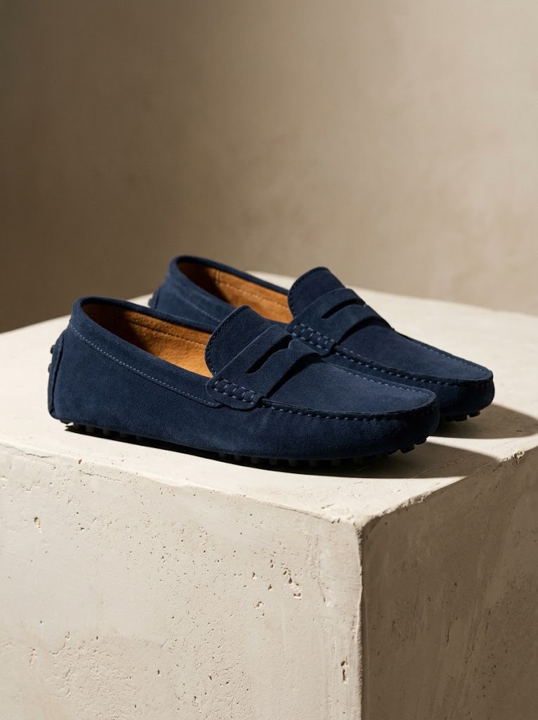 Men's Suede Moc Toe Driving Loafers