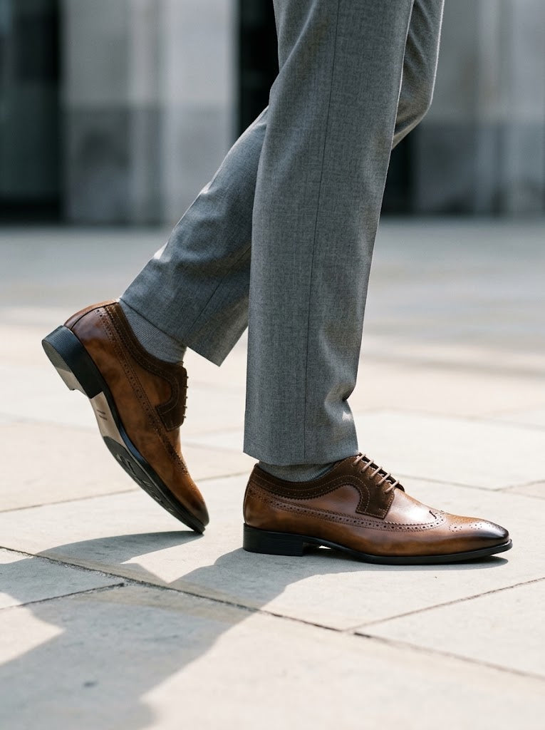 Men's Leather Wingtip Shoes
