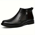 Men's Zip-Up Leather Ankle Boots