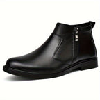 Men's Zip-Up Leather Ankle Boots
