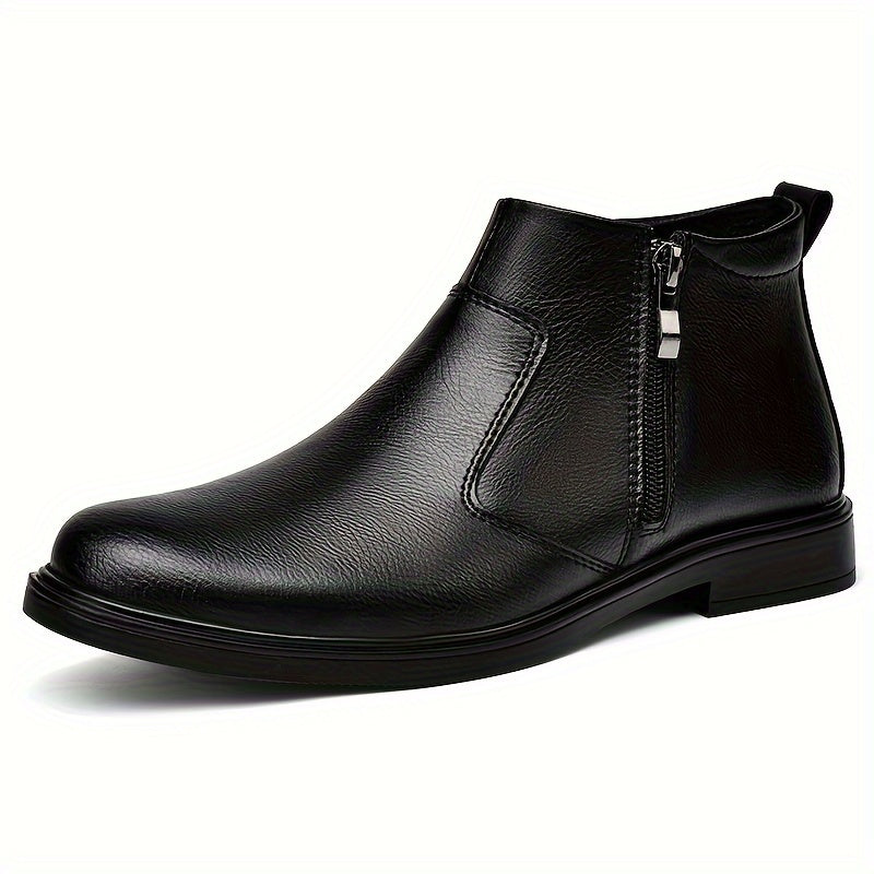 Men's Zip-Up Leather Ankle Boots