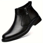 Men's Zip-Up Leather Ankle Boots