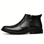 Men's Zip-Up Leather Ankle Boots