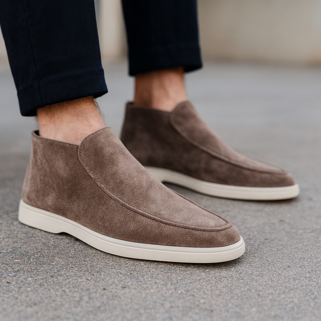 Men's Ankle Apron Toe Loafers