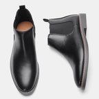 Men's Leather Round Toe Chelsea Boots