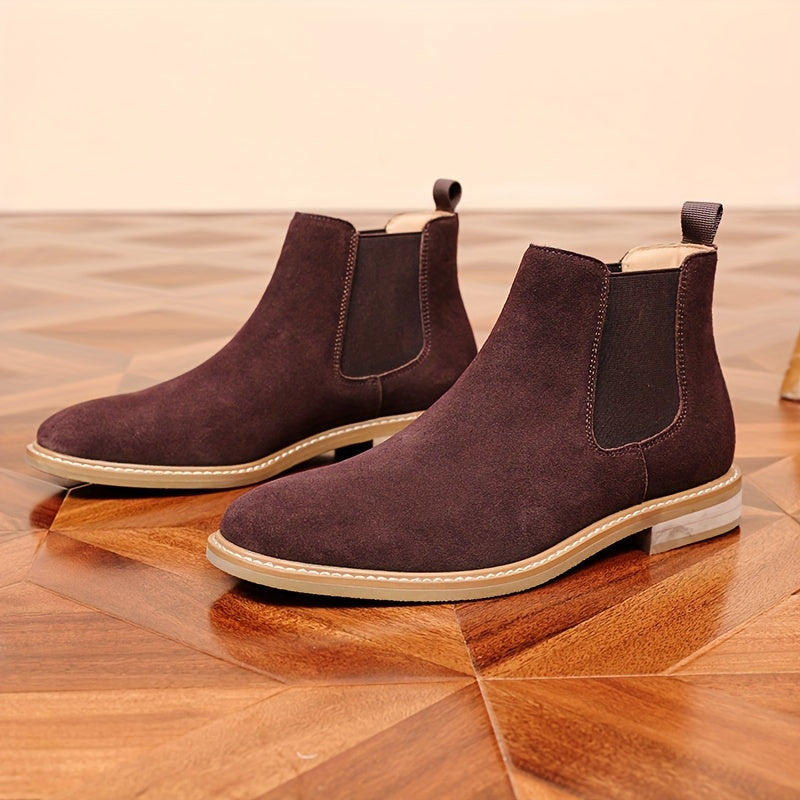 Men's Suede Stacked Chelsea Boots