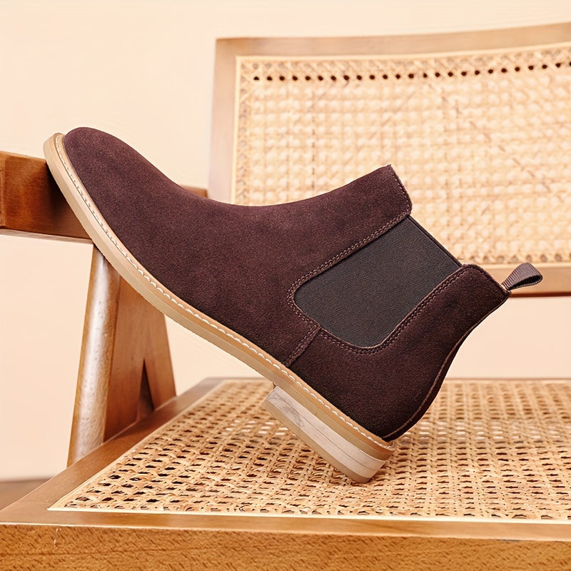 Men's Suede Stacked Chelsea Boots
