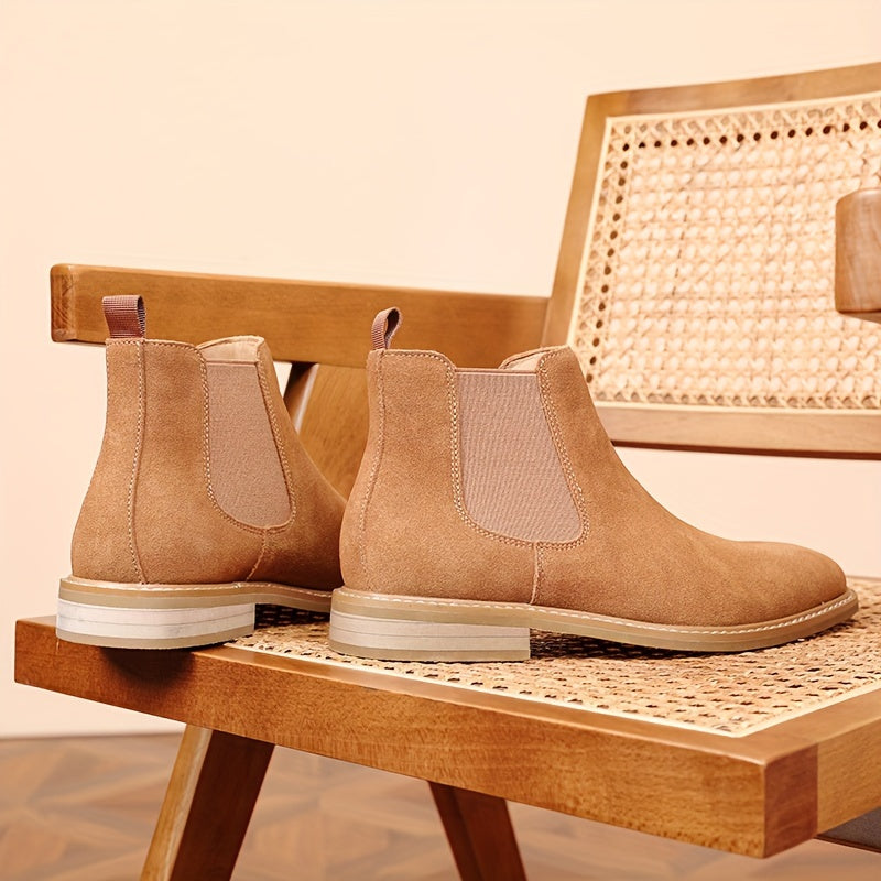Men's Suede Stacked Chelsea Boots