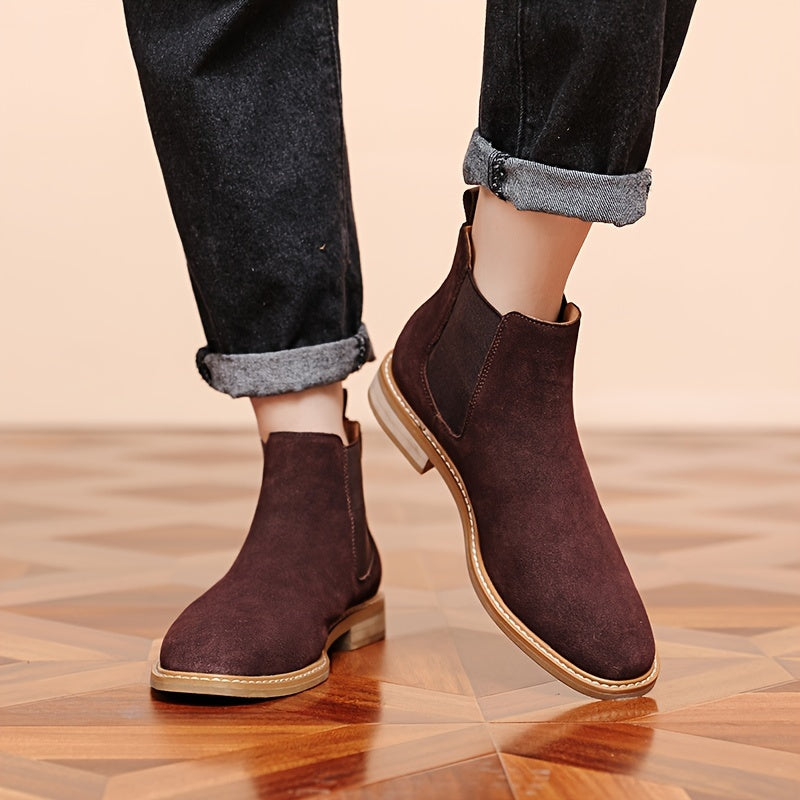 Men's Suede Stacked Chelsea Boots