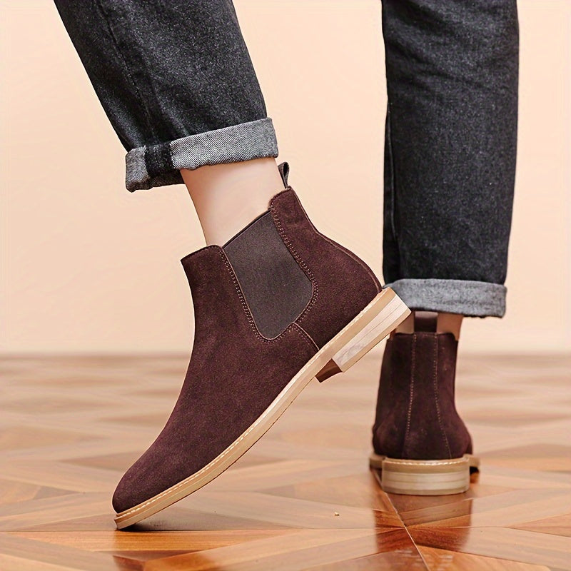 Men's Suede Stacked Chelsea Boots
