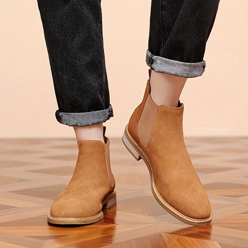 Men's Suede Stacked Chelsea Boots