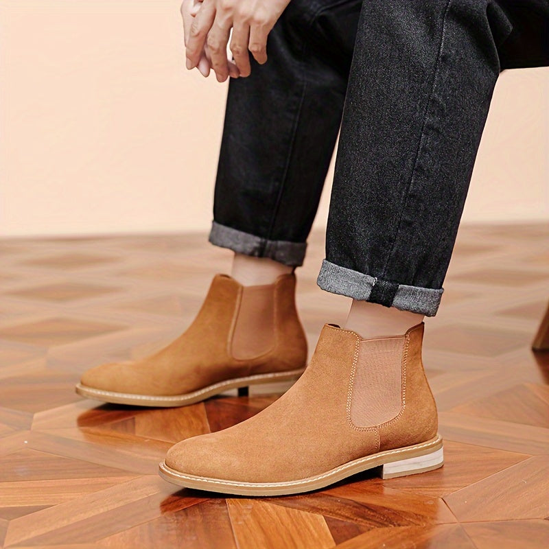 Men's Suede Stacked Chelsea Boots