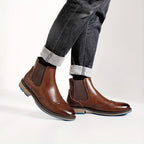 Men's Leather Perforated Chelsea Boots