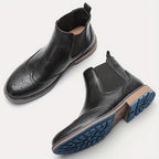 Men's Leather Perforated Chelsea Boots