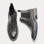 Men's Leather Perforated Chelsea Boots
