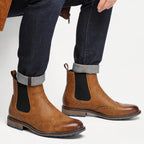 Men's Leather Perforated Chelsea Boots