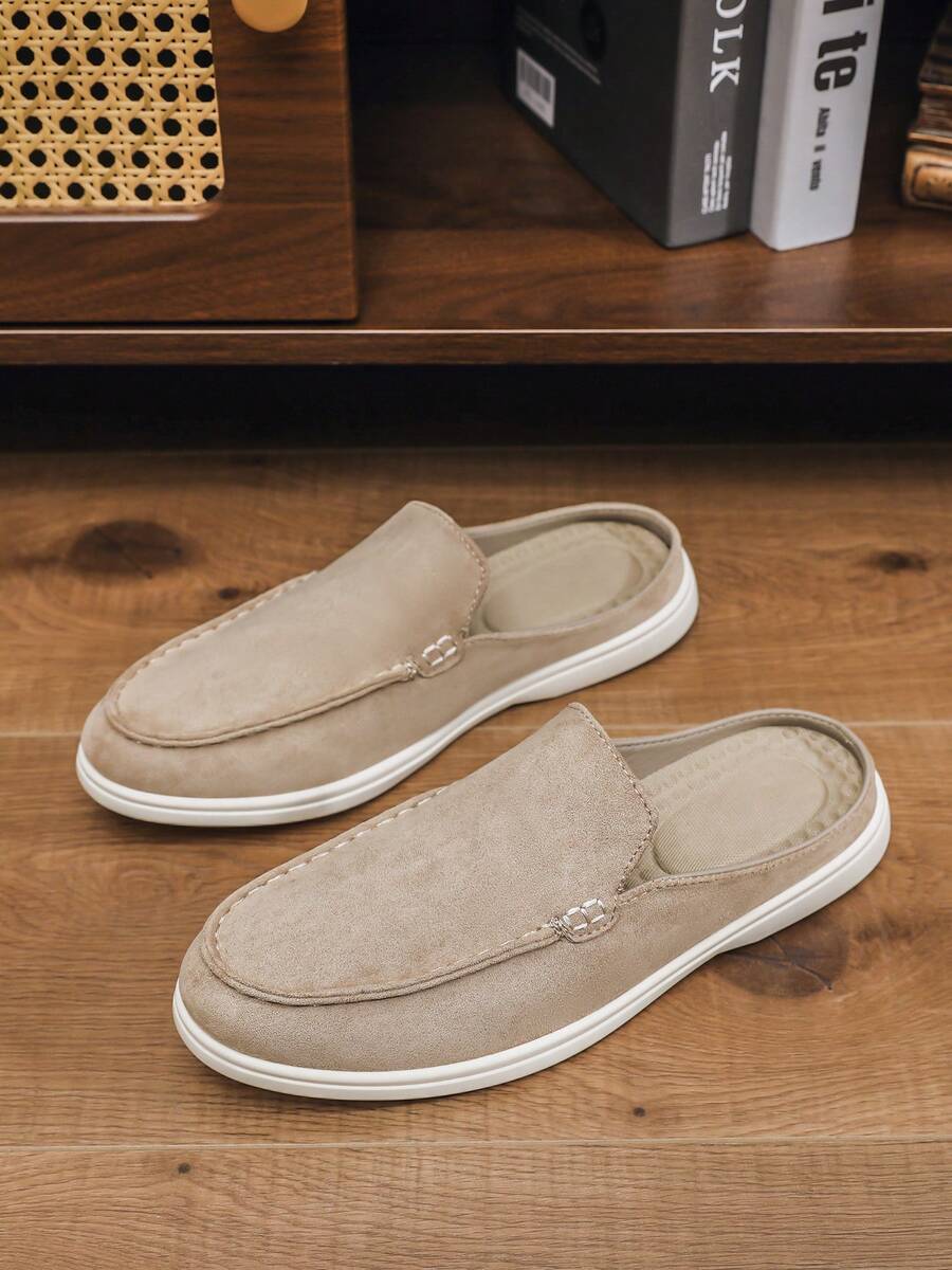 Men's Apron-Stitch Backless Mule Loafers