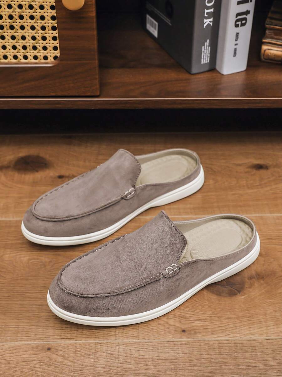Men's Apron-Stitch Backless Mule Loafers