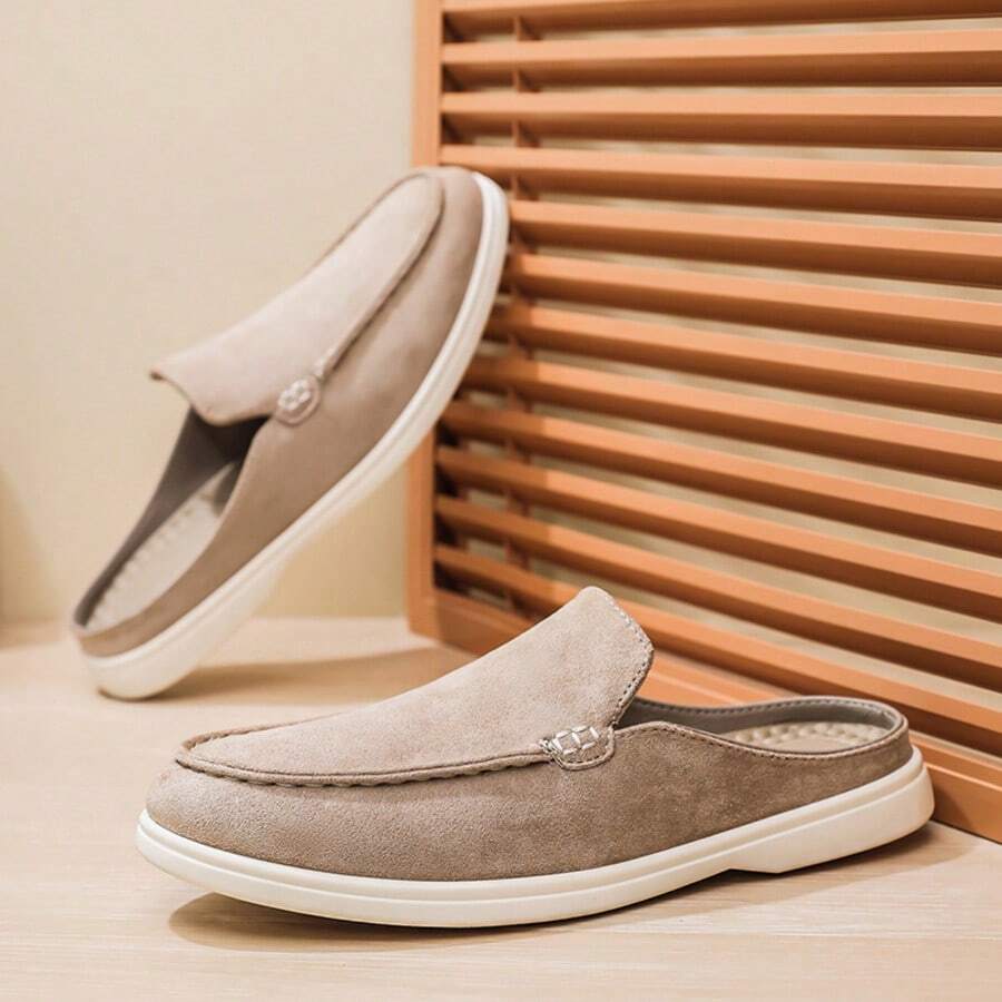 Men's Apron-Stitch Backless Mule Loafers