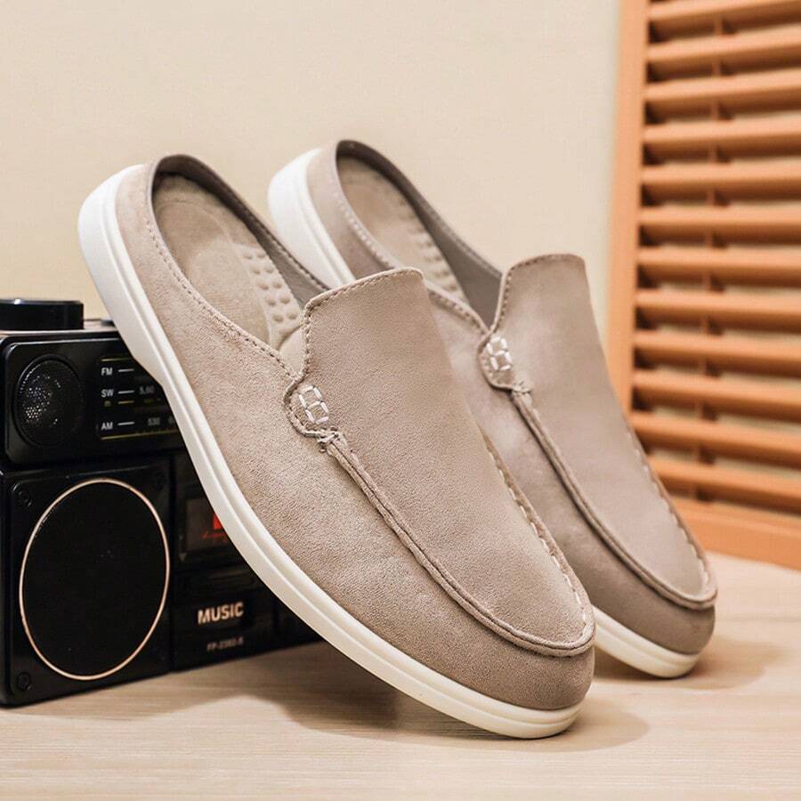 Men's Apron-Stitch Backless Mule Loafers