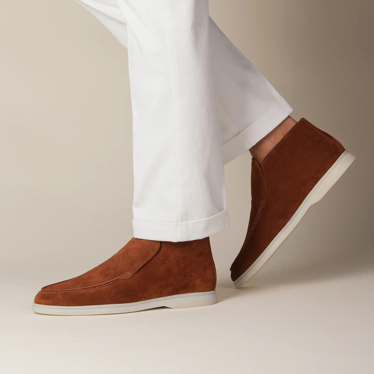 Men's Apron Toe Slip-On Chukka Boots
