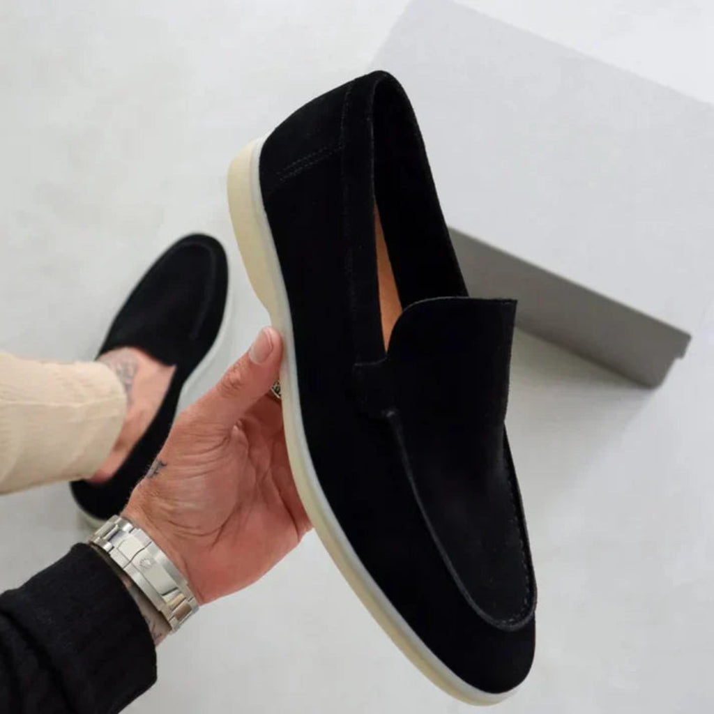 Men's Apron Toe Suede Loafers