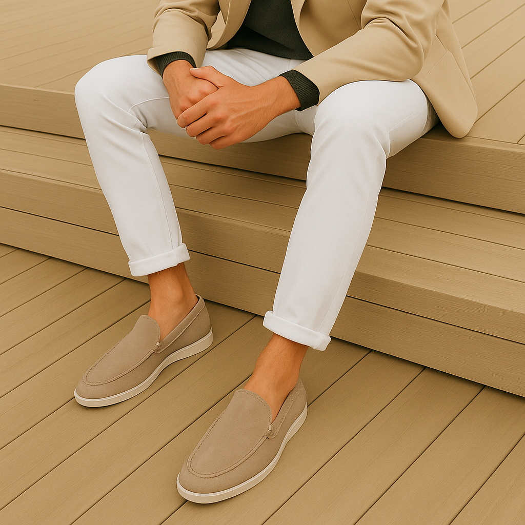 Men's Apron Toe Suede Loafers
