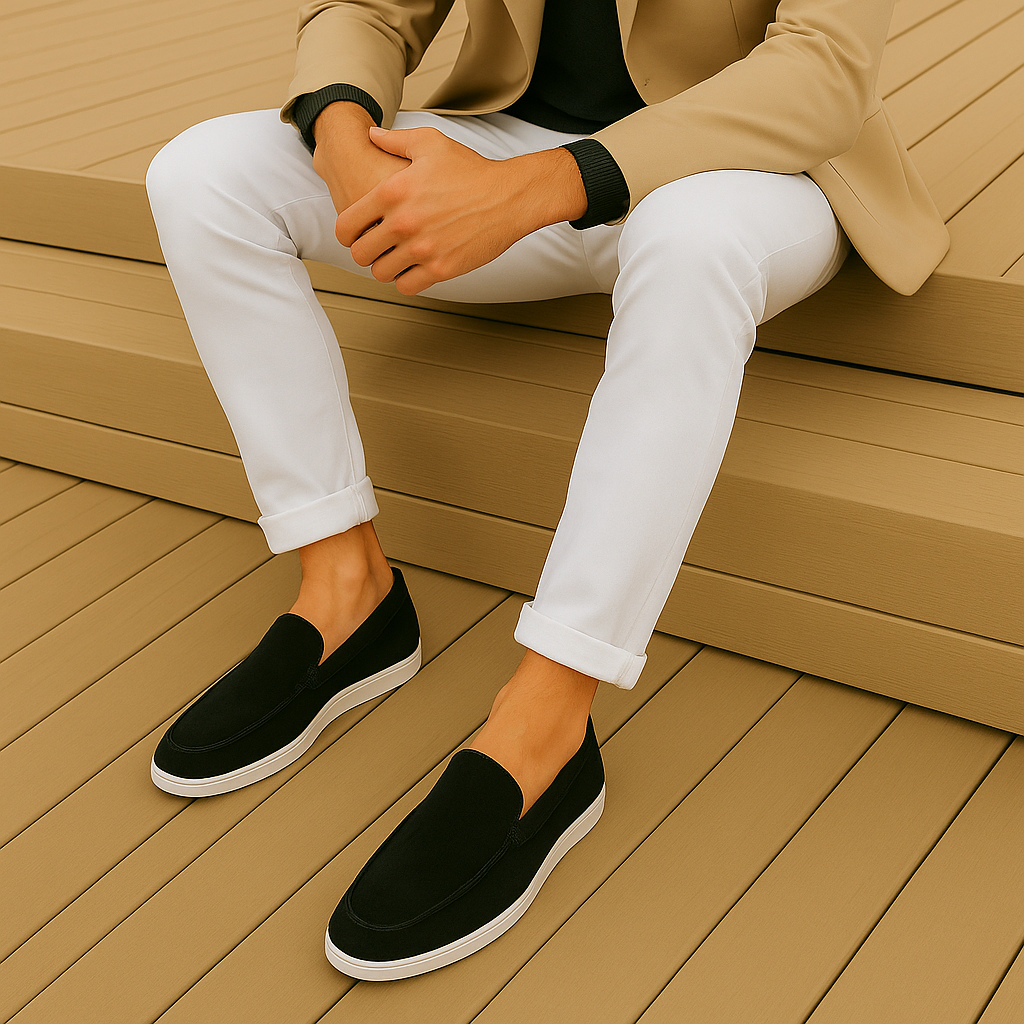 Men's Apron Toe Suede Loafers