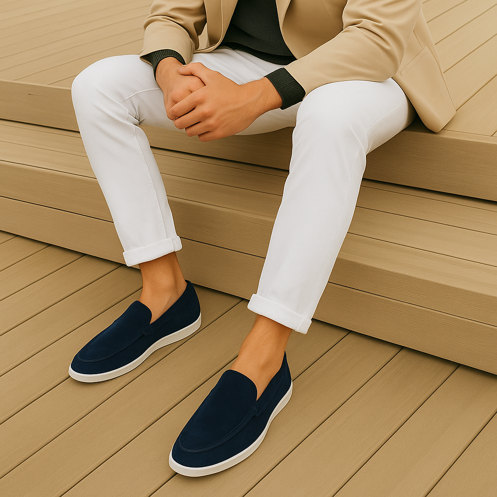 Men's Apron Toe Suede Loafers