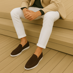 Men's Apron Toe Suede Loafers