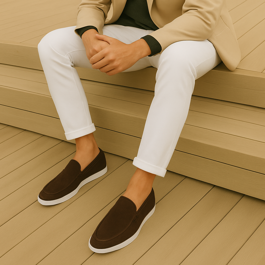 Men's Apron Toe Suede Loafers