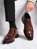 Men's Brogue Cap Toe Oxford Shoes