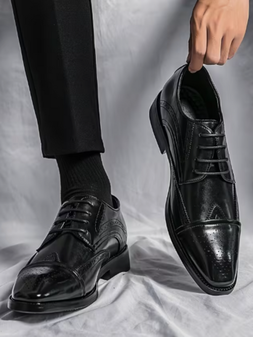 Men's Brogue Cap Toe Oxford Shoes