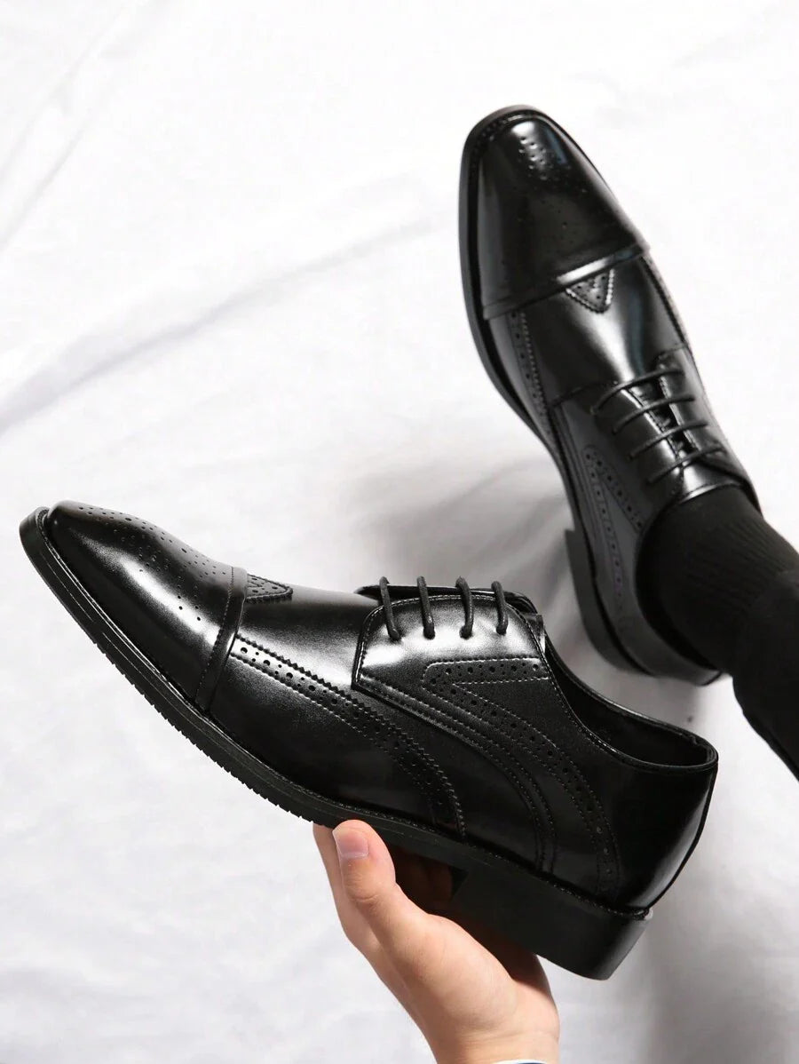 Men's Brogue Cap Toe Oxford Shoes