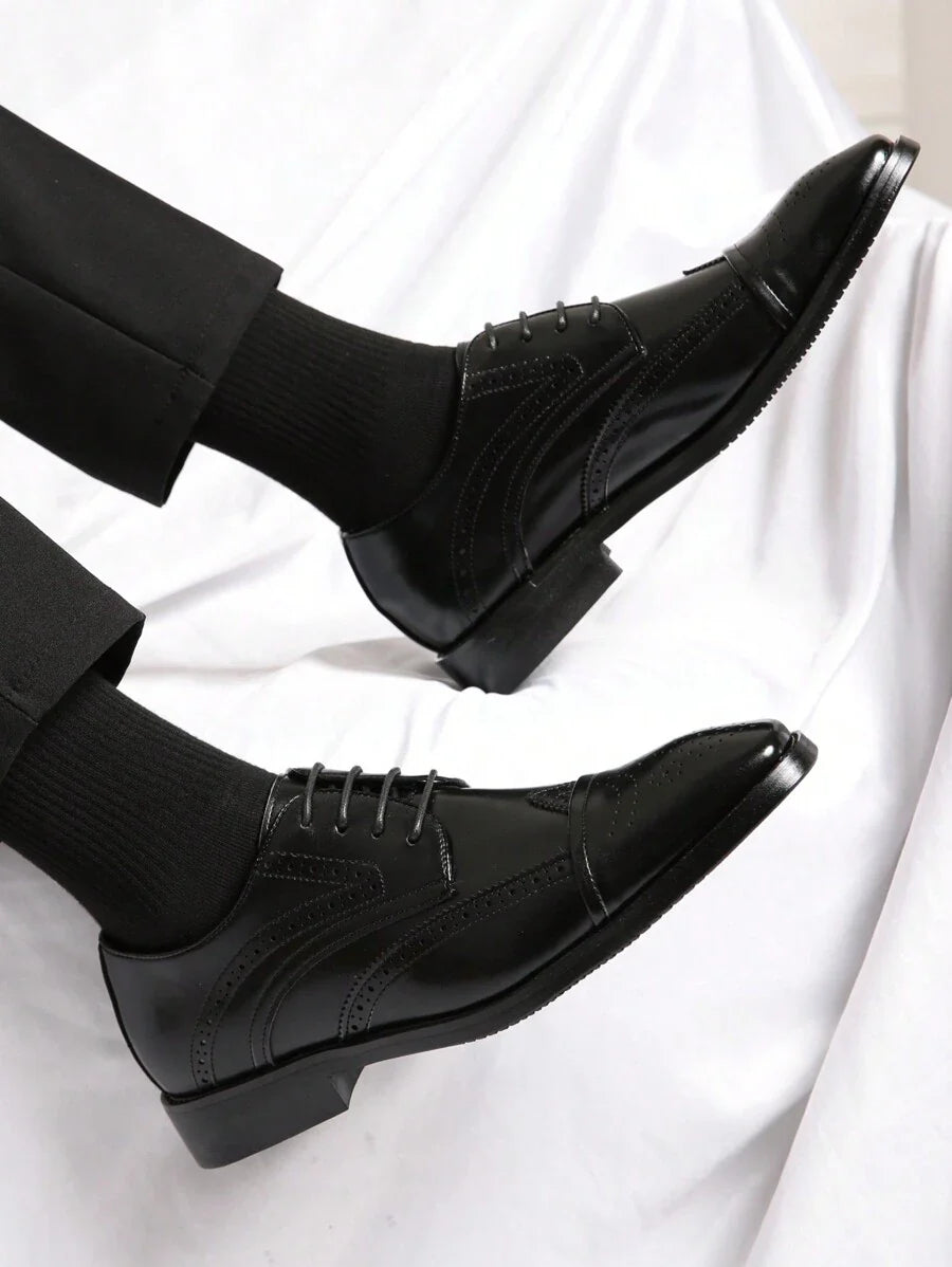 Men's Brogue Cap Toe Oxford Shoes