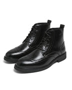 Men's Leather Wingtip Ankle Boots