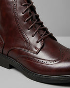 Men's Leather Wingtip Ankle Boots