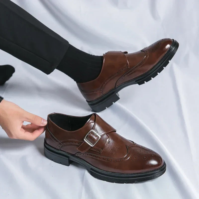 Men's Brogue Monk Strap Shoes