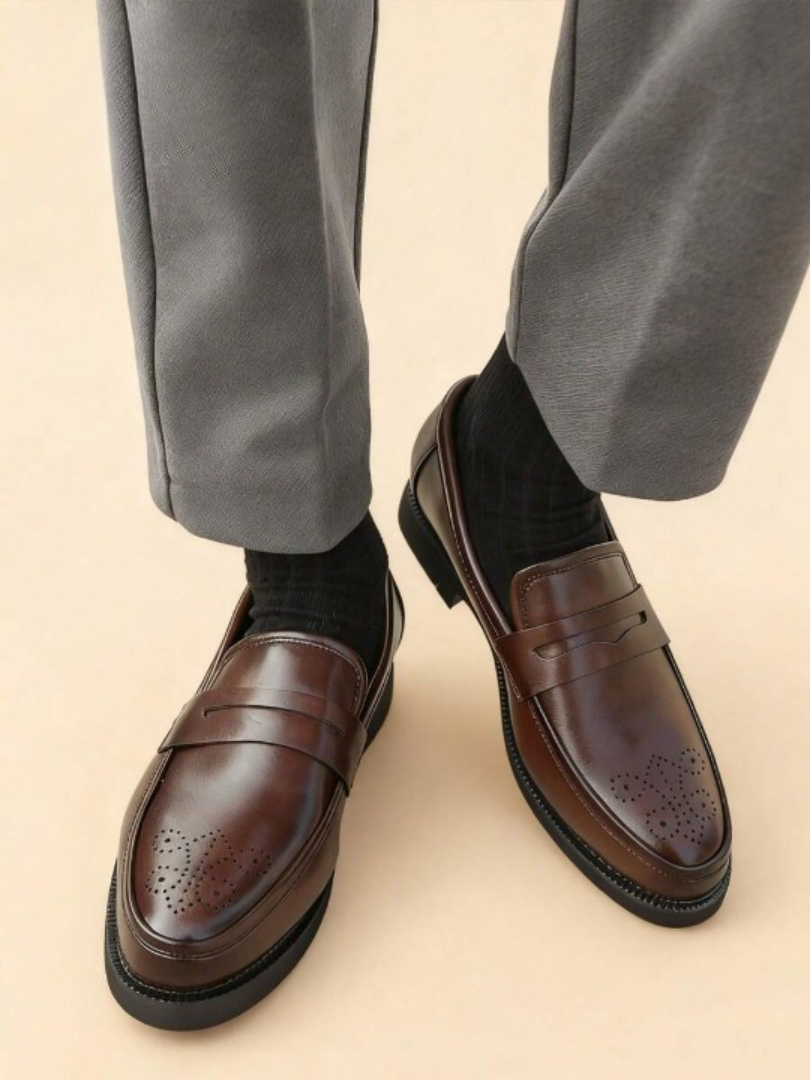 Men's Brogue Penny Loafers