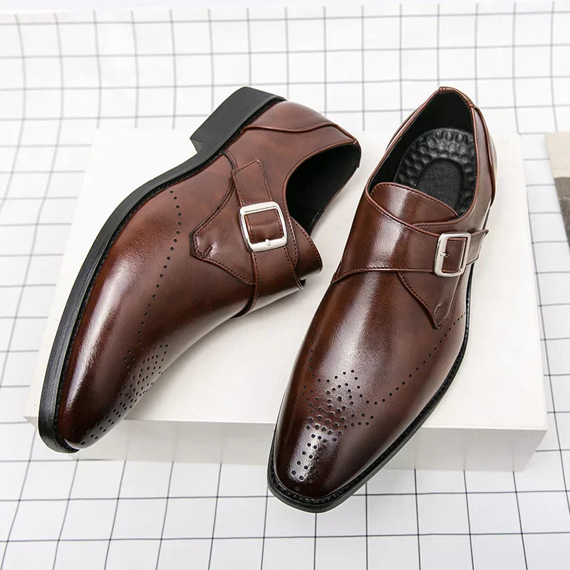 Men's Buckle Monk Strap Dress Shoes