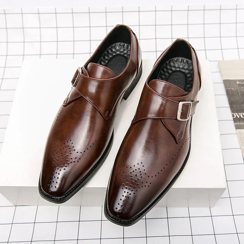 Men's Buckle Monk Strap Dress Shoes