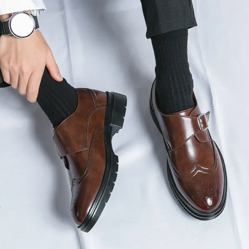 Men's Buckle Monk Strap Shoes