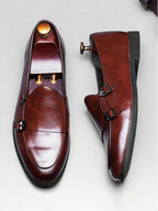 Men's Buckled Apron Toe Loafers