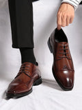 Men's Leather Cap Toe Derby Shoes