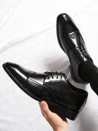 Men's Leather Cap Toe Derby Shoes