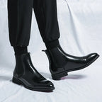 Men's Cap Toe Leather Chelsea Boots