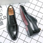 Men's Cap Toe Leather Oxford Shoes